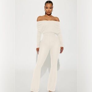 Fashion Nova Yasmine Off Shoulder Sweater Jumpsuit